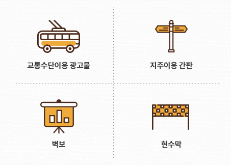 교통수단이용 광고물, 지주이용 간판, 벽보, 현수막