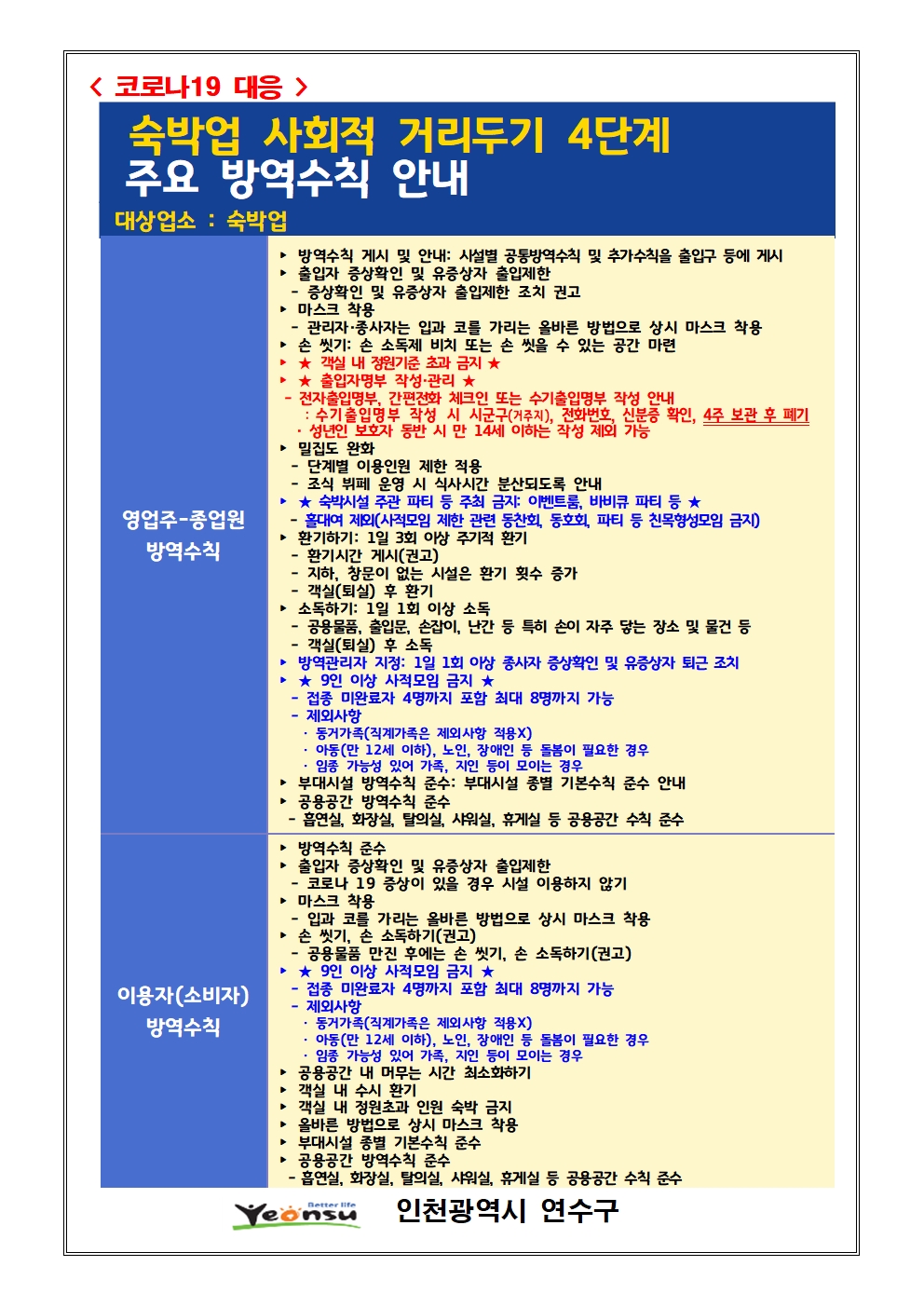 숙박업 4단계 거리두기 연장 안내(10. 18. ~ 10. 31.)의 2번째 이미지