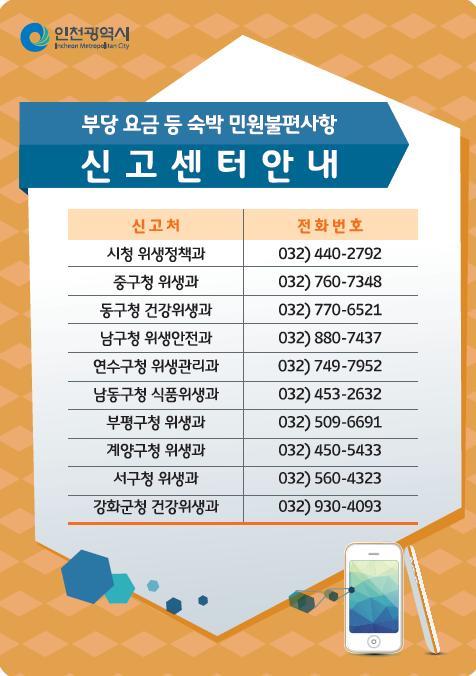 2014 인천아시아경기대회 숙박민원 불편사항 신고센터 개설 안내의 1번째 이미지