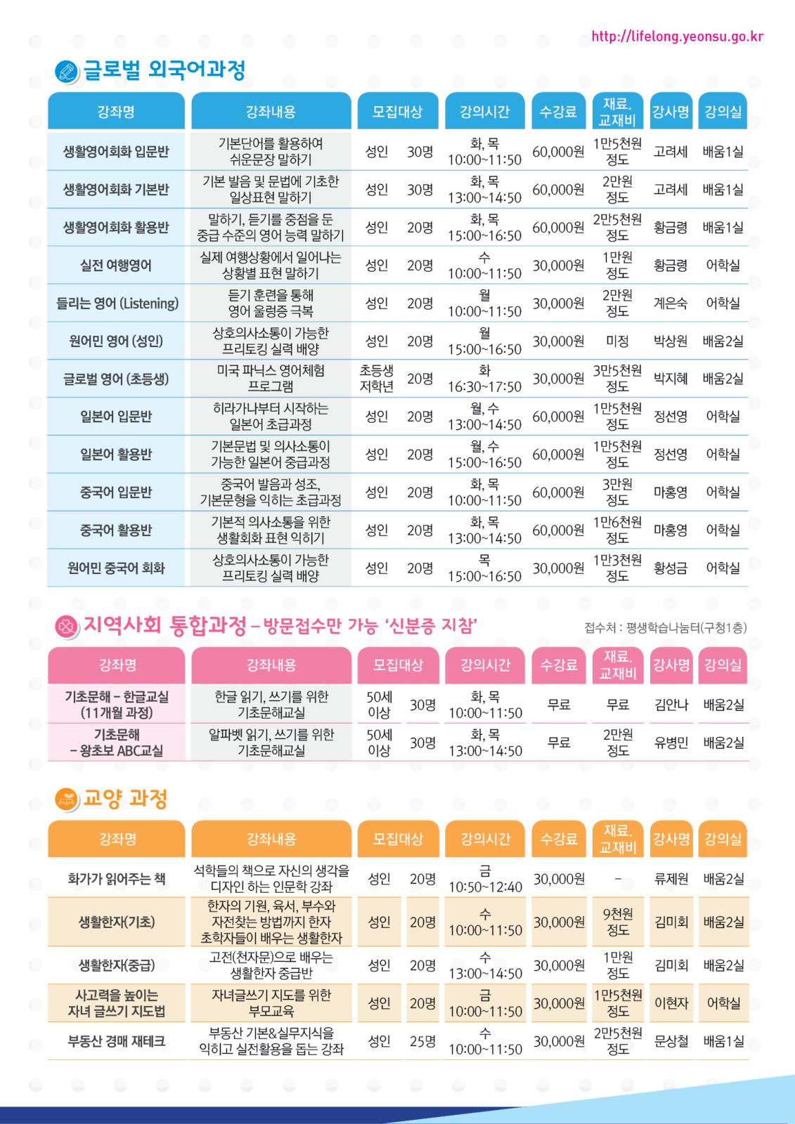 연수구 2015년 제1기 평생학습 교양강좌 수강생 모집의 2번째 이미지