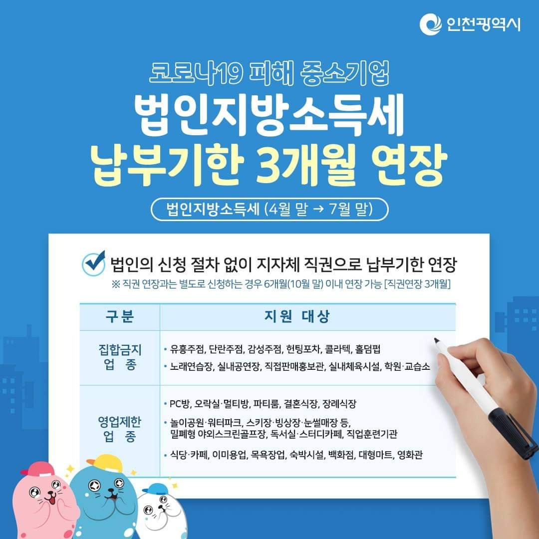 코로나19 피해 중소기업 법인지방소득세 납부기한 연장의 1번째 이미지